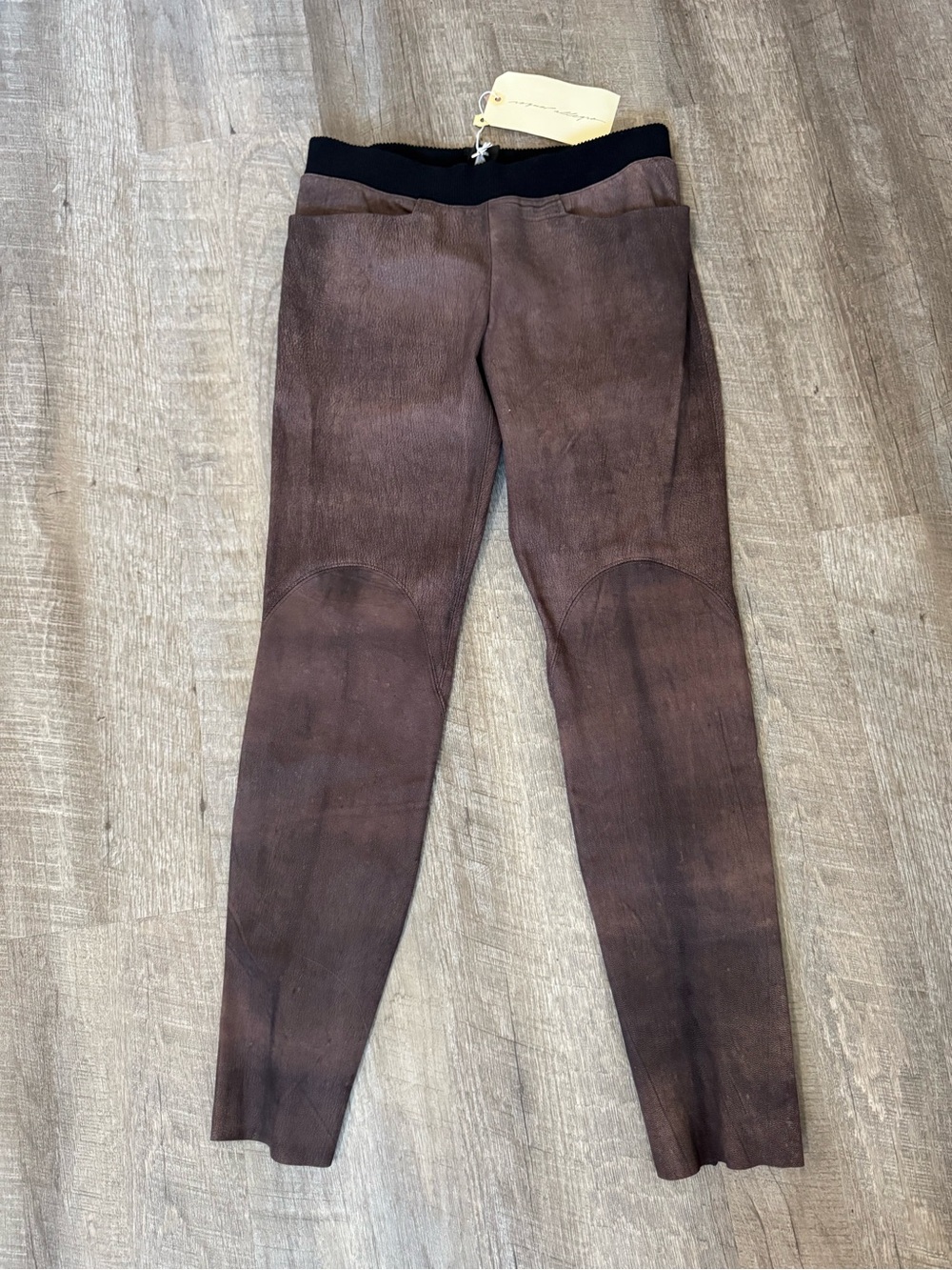 Raquel Allegra Leather Ankle Pants in the Color Painted Deer, Size 1, MSRP: $380
